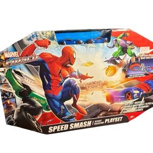 RARE Marvel Spiderman Speed Smash Diecast Playset 2007 Hotwheels New Hot Wheels